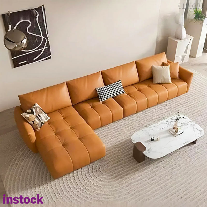 Sofa da bò chữ L Sluma