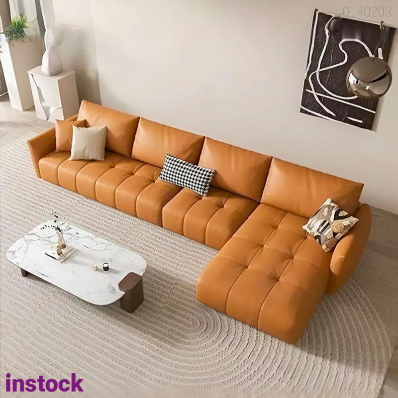 Sofa da bò chữ L Sluma