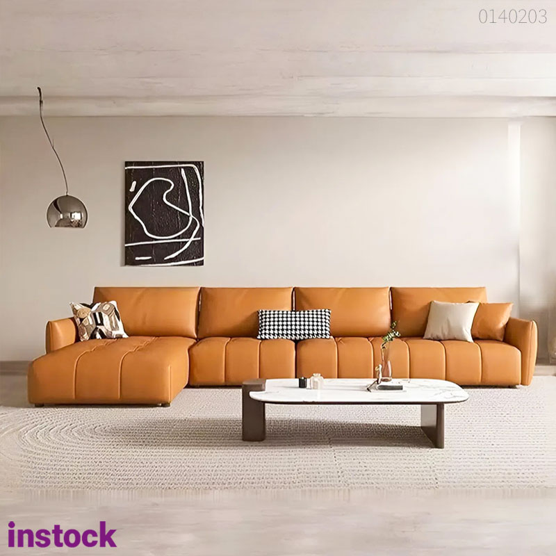 Sofa da bò chữ L Sluma