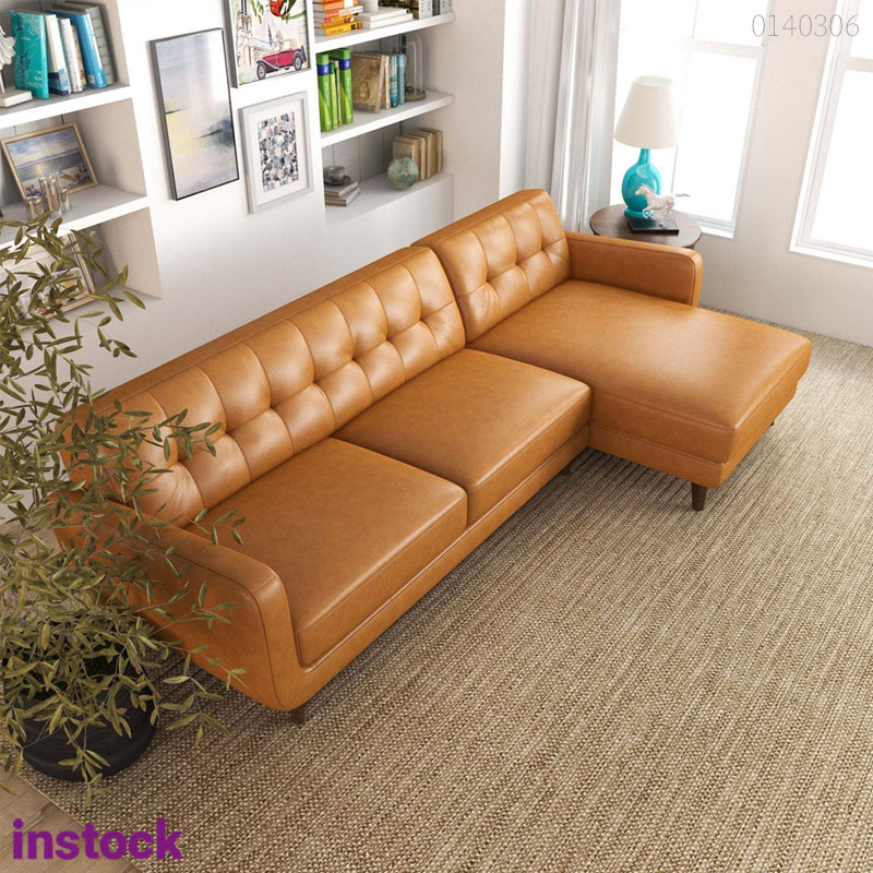 Sofa da bò Ý chữ L Frame