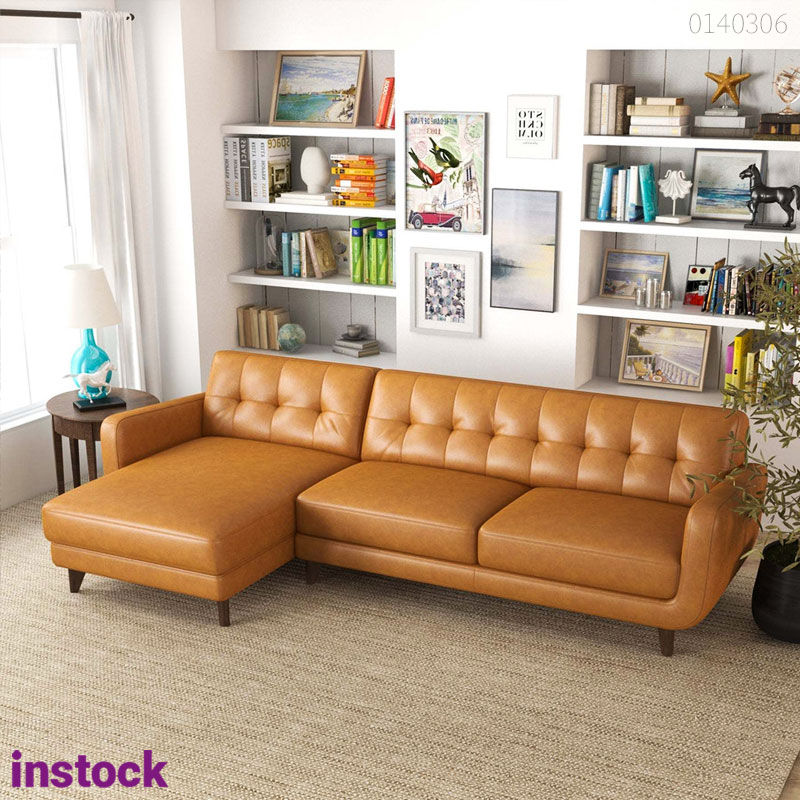 Sofa da bò Ý chữ L Frame