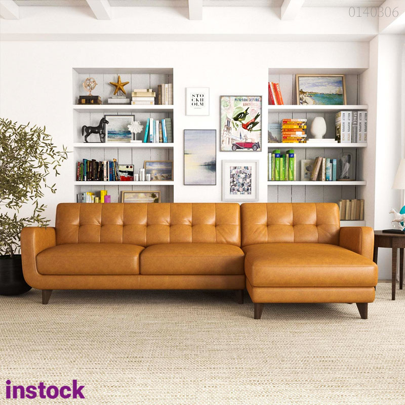 Sofa da bò Ý chữ L Frame