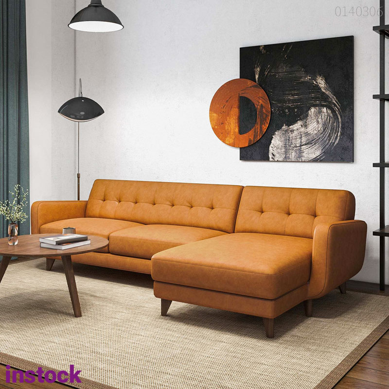 Sofa da bò Ý chữ L Frame