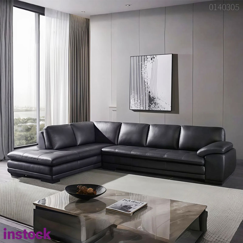 Sofa da bò Ý chữ L Prime