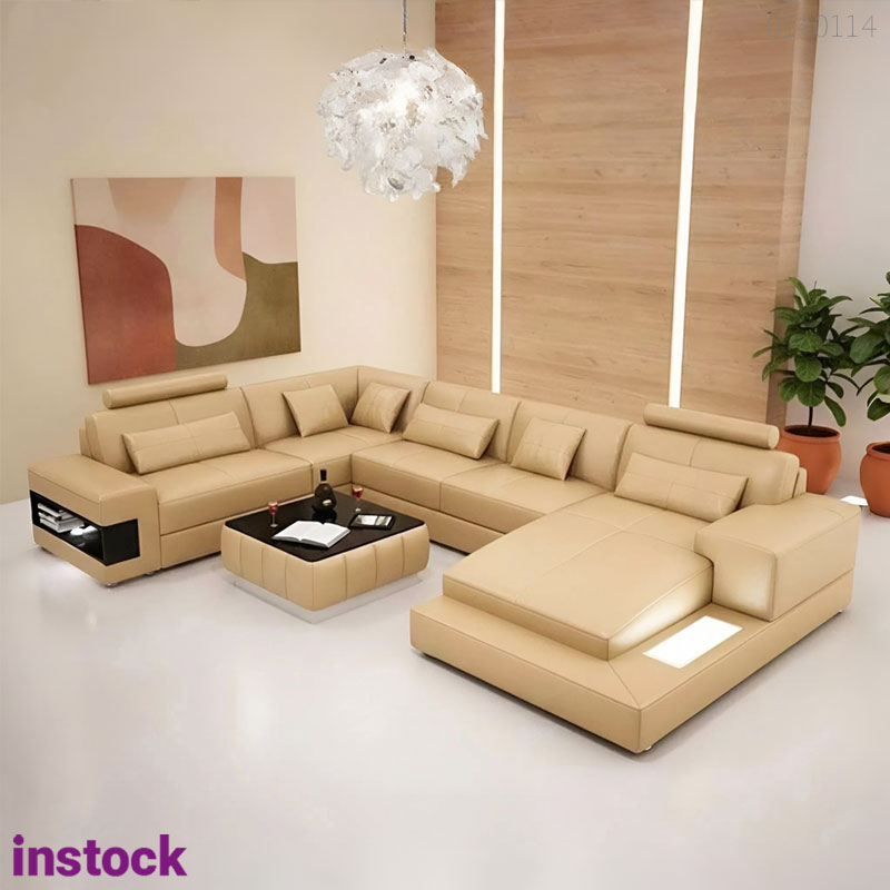 Sofa da chữ U Avo