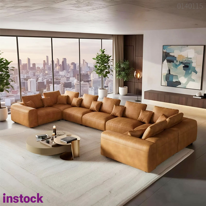 Sofa da chữ U Ivo