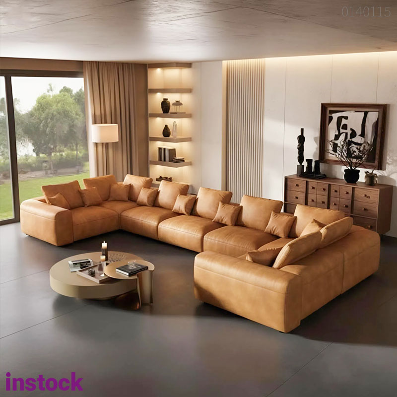 Sofa da chữ U Ivo