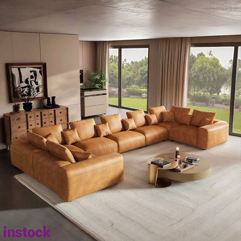 Sofa da chữ U Ivo