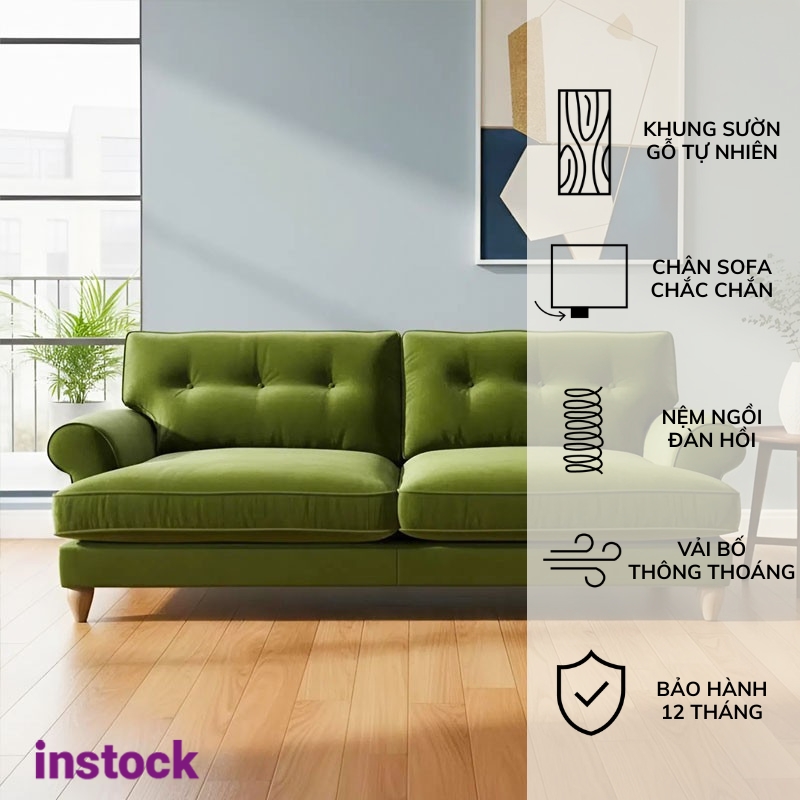 Sofa băng vải nhung Kenzo