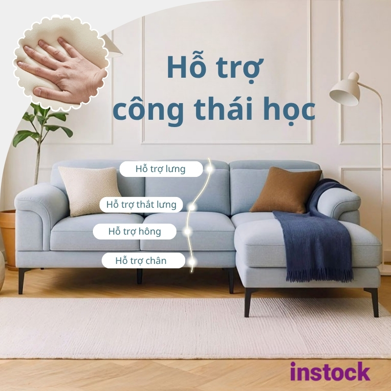 Sofa vải nỉ chữ L Bato