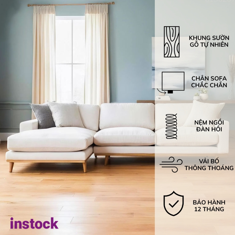Sofa vải nỉ chữ L Dorian