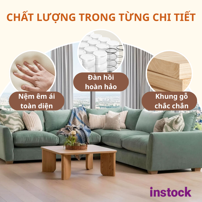 Sofa vải nỉ góc Ali