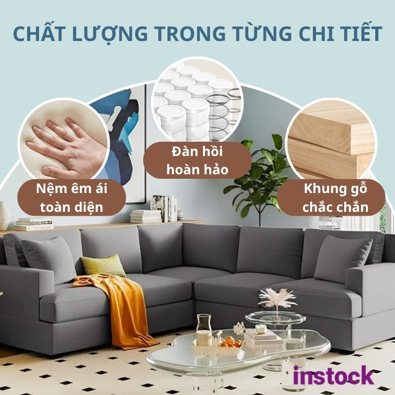Sofa vải nỉ góc Vibra