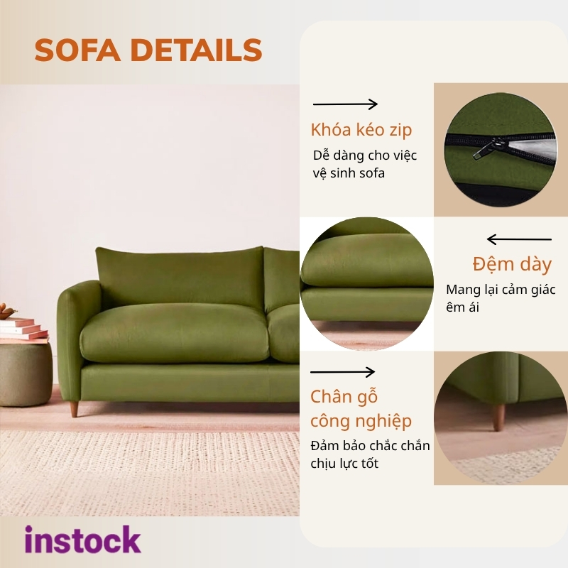 Sofa băng vải nỉ Mio