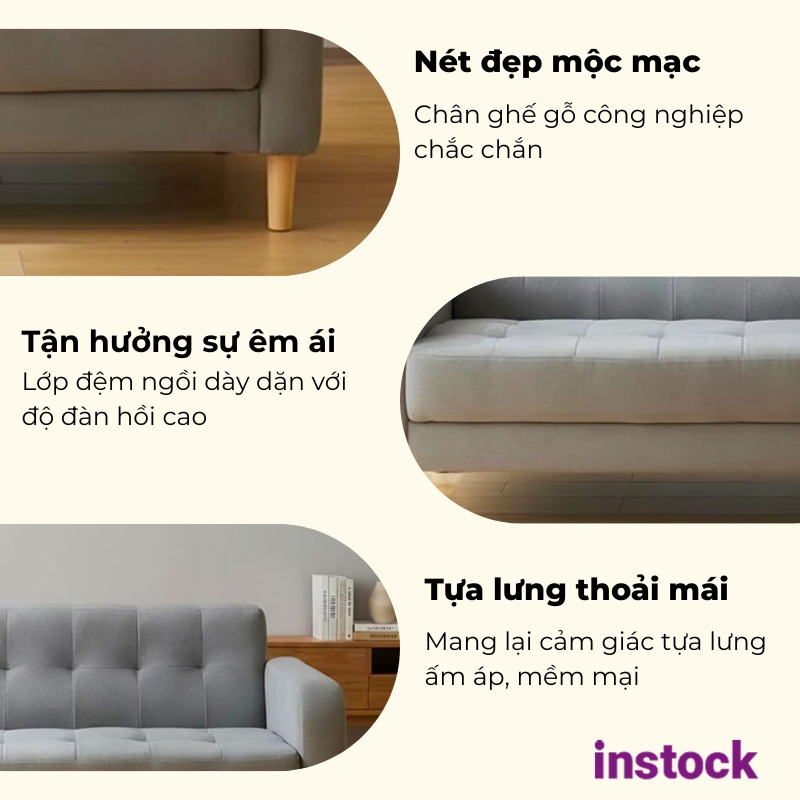 Sofa băng vải nỉ Linda