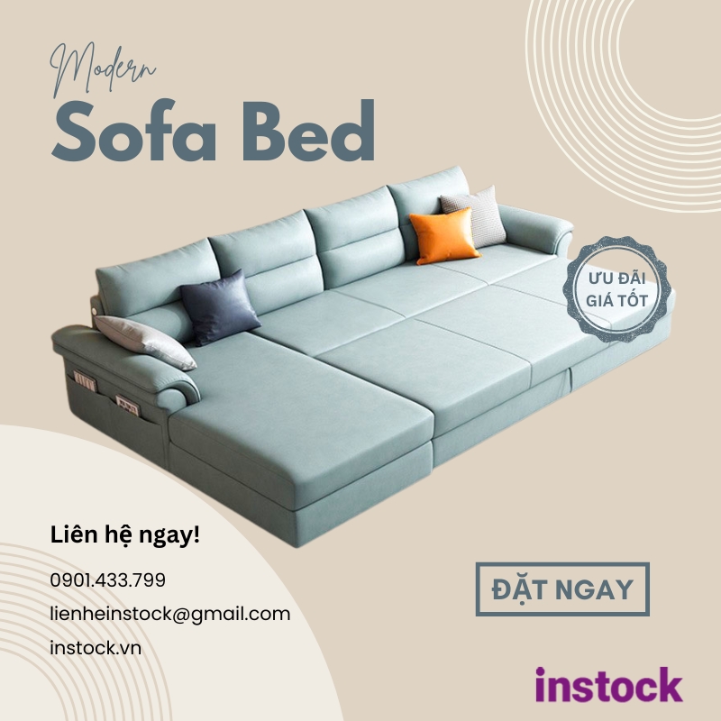 Sofa giường kéo da Carter