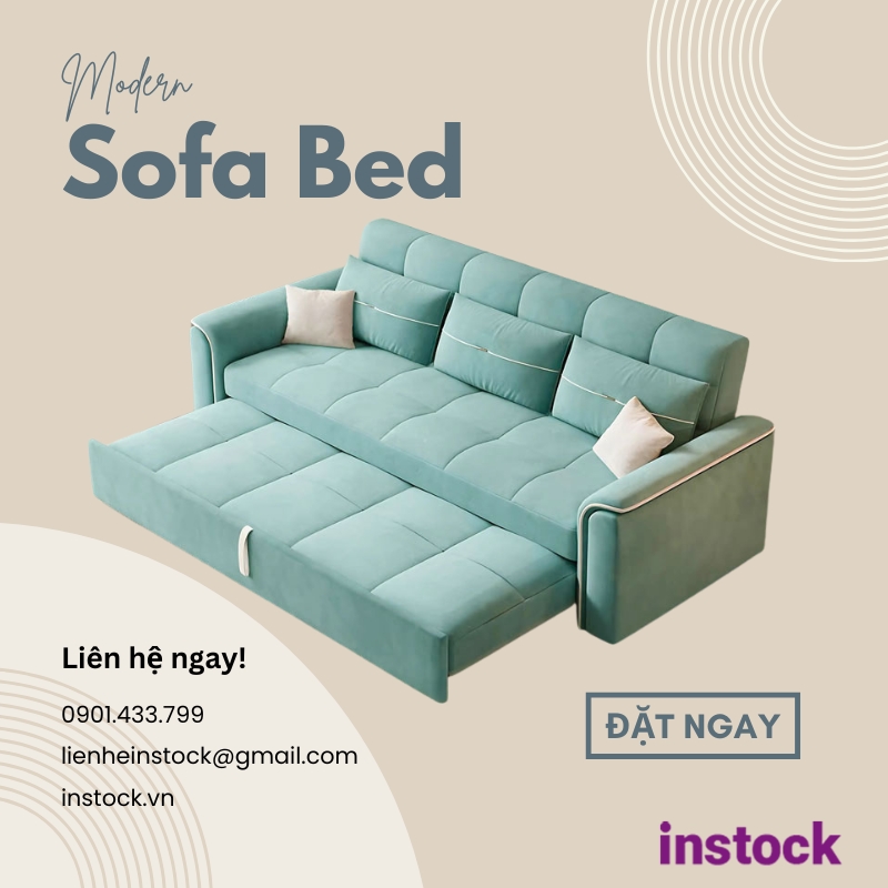 Sofa giường kéo nỉ Daikin