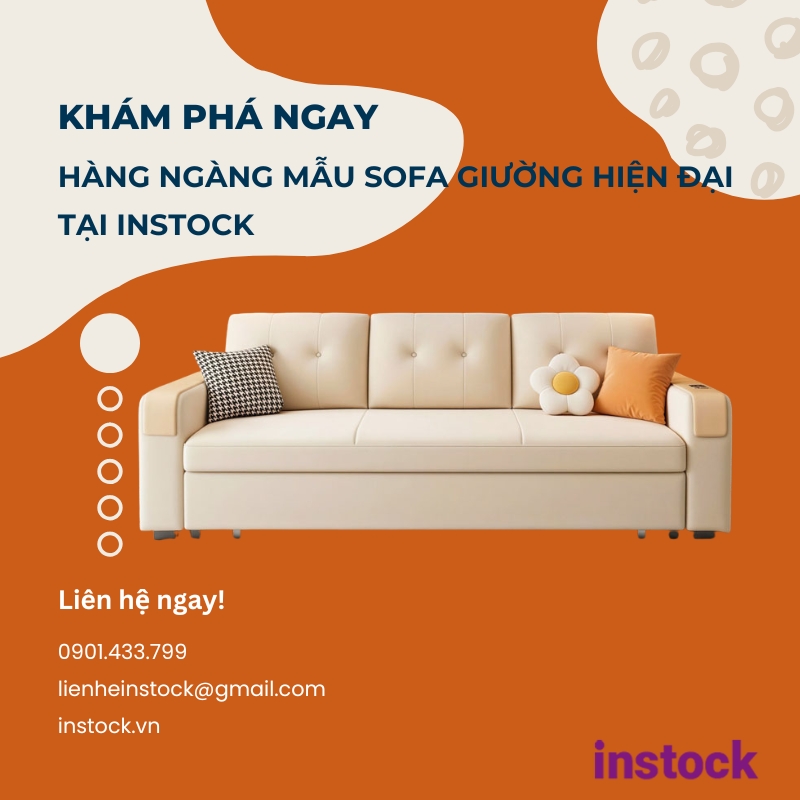 Sofa giường kéo nỉ Niven