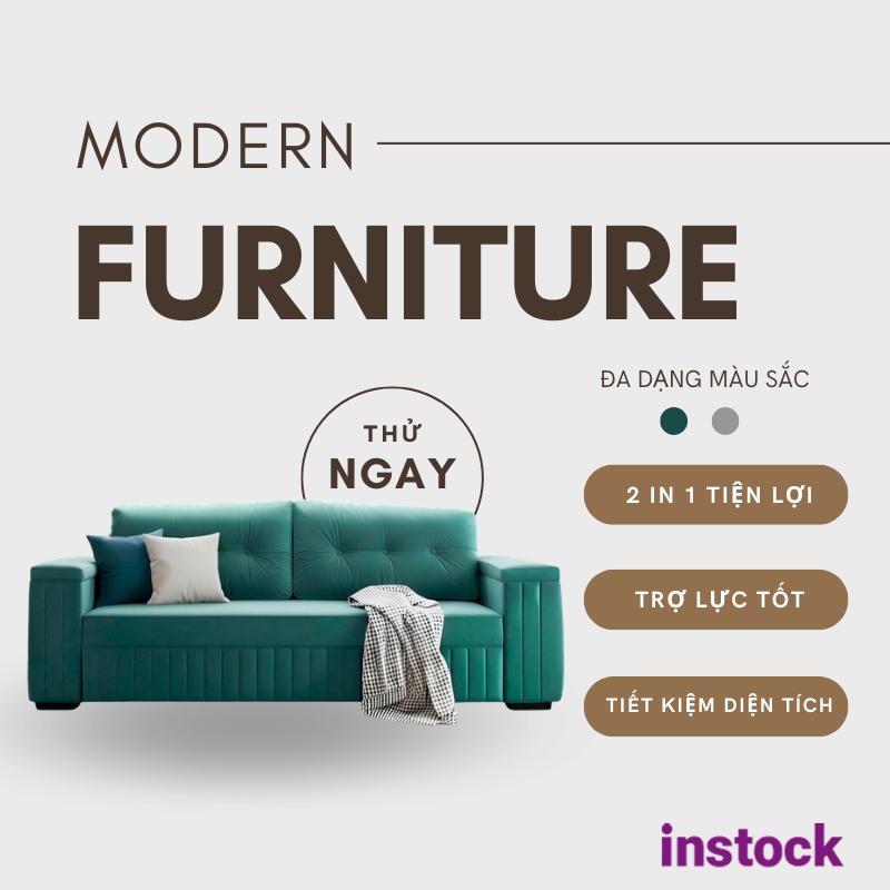Sofa giường kéo nỉ Daisy