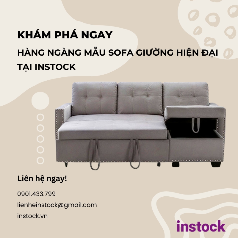 Sofa giường kéo nỉ Kitano