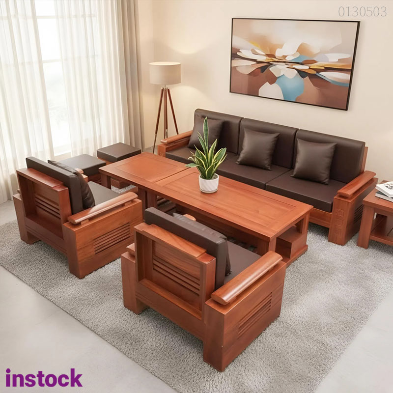 Sofa gỗ xoan đào Plus
