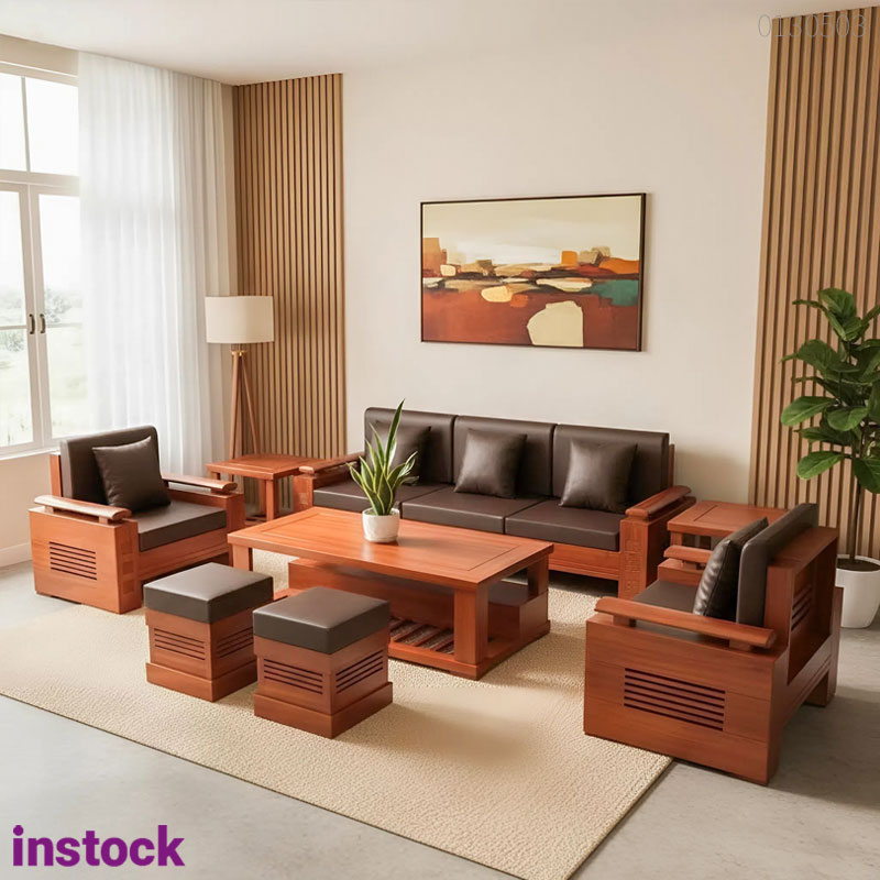 Sofa gỗ xoan đào Plus