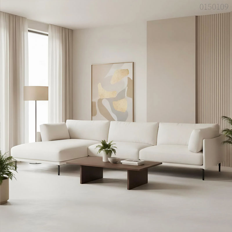 Sofa vải bố chữ L Ella