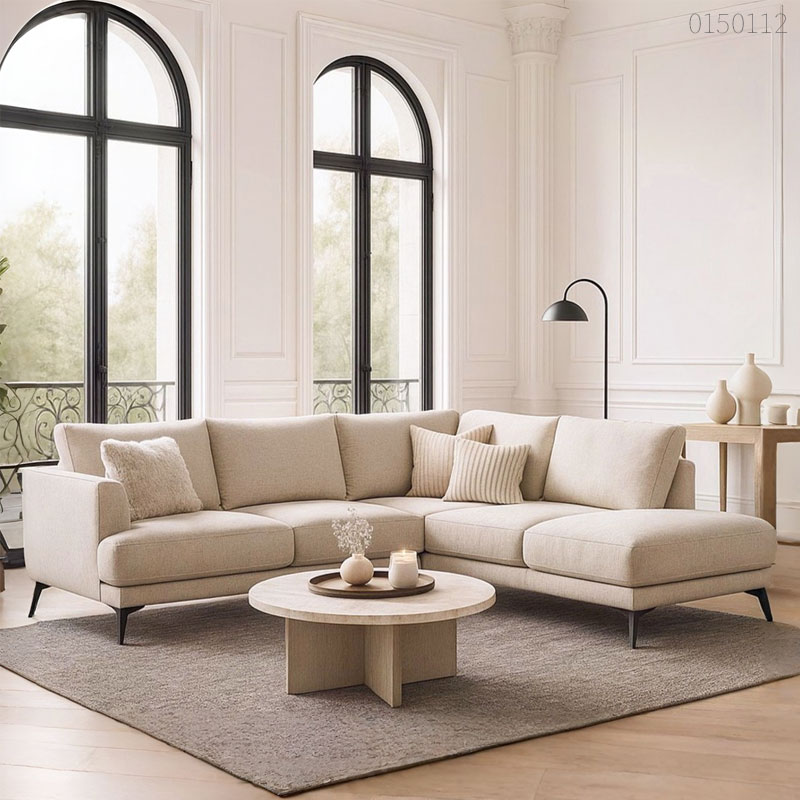Sofa vải bố chữ L Evan