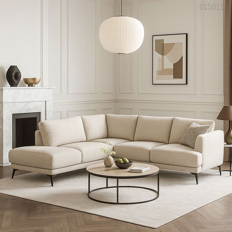 Sofa vải bố chữ L Evan