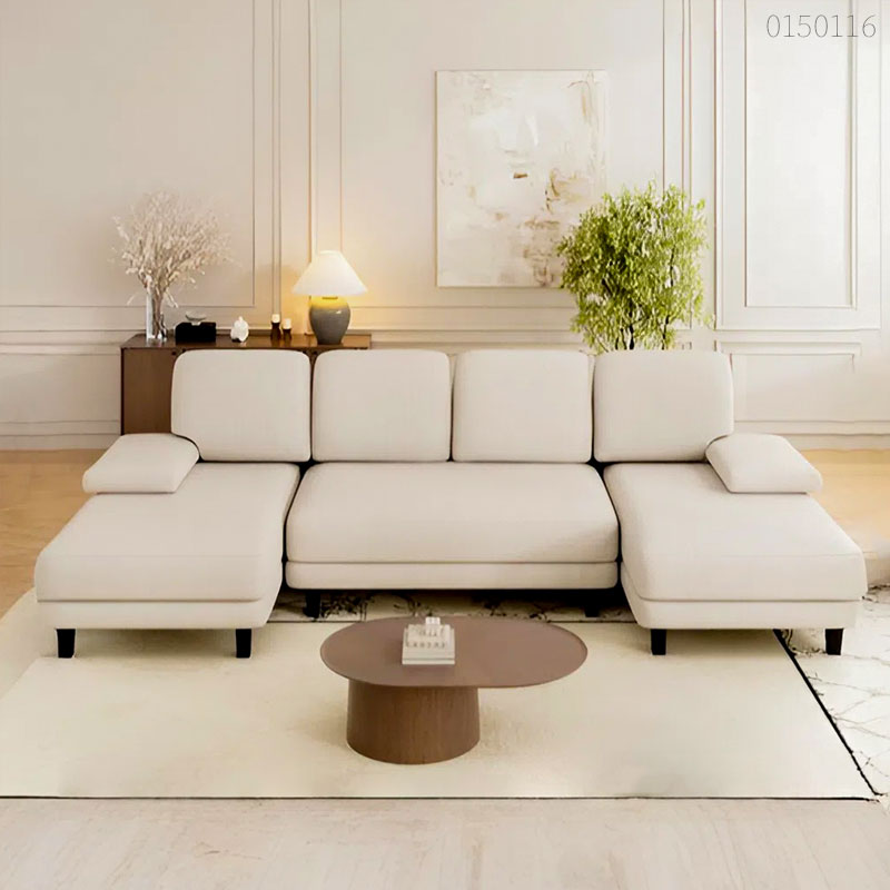 Sofa vải bố chữ U Amber