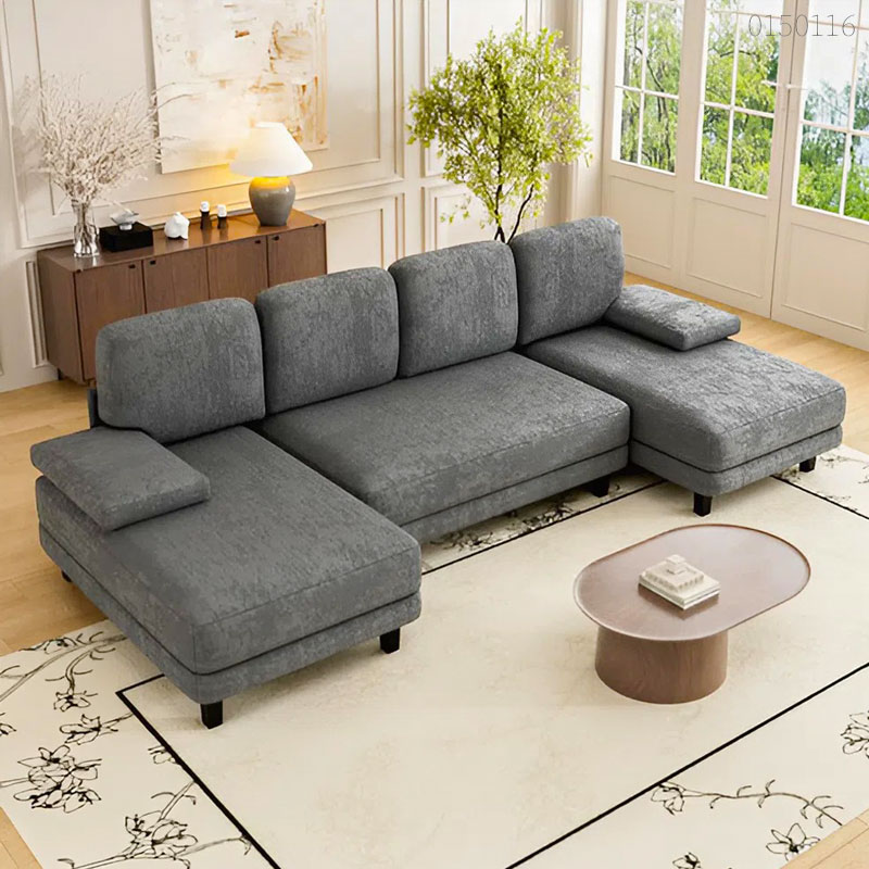 Sofa vải bố chữ U Amber