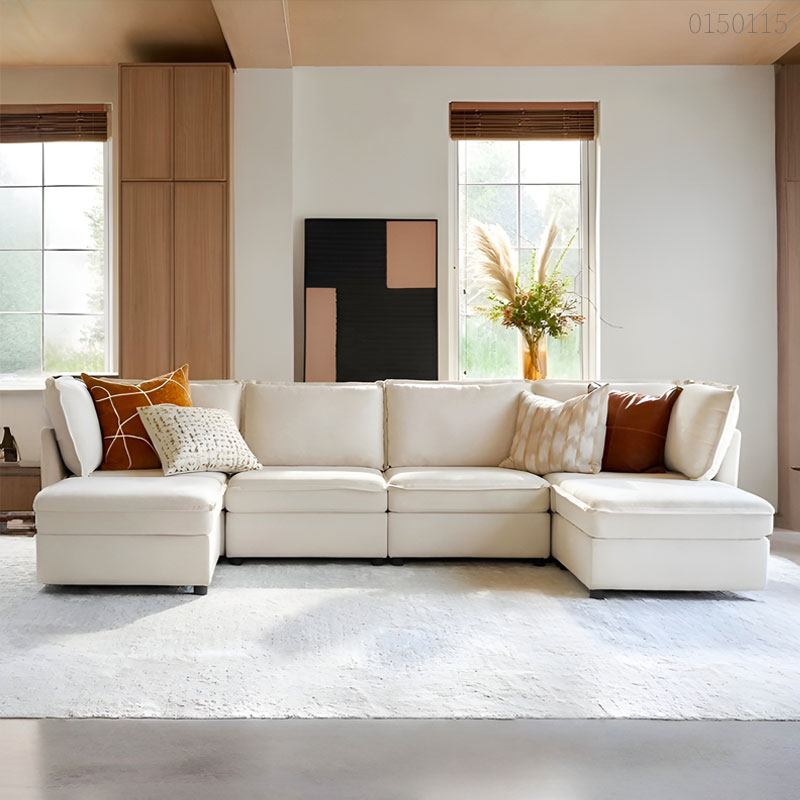 Sofa vải bố chữ U Chita