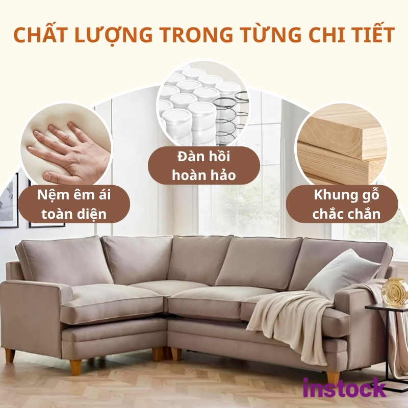 Sofa vải bố góc Gavin