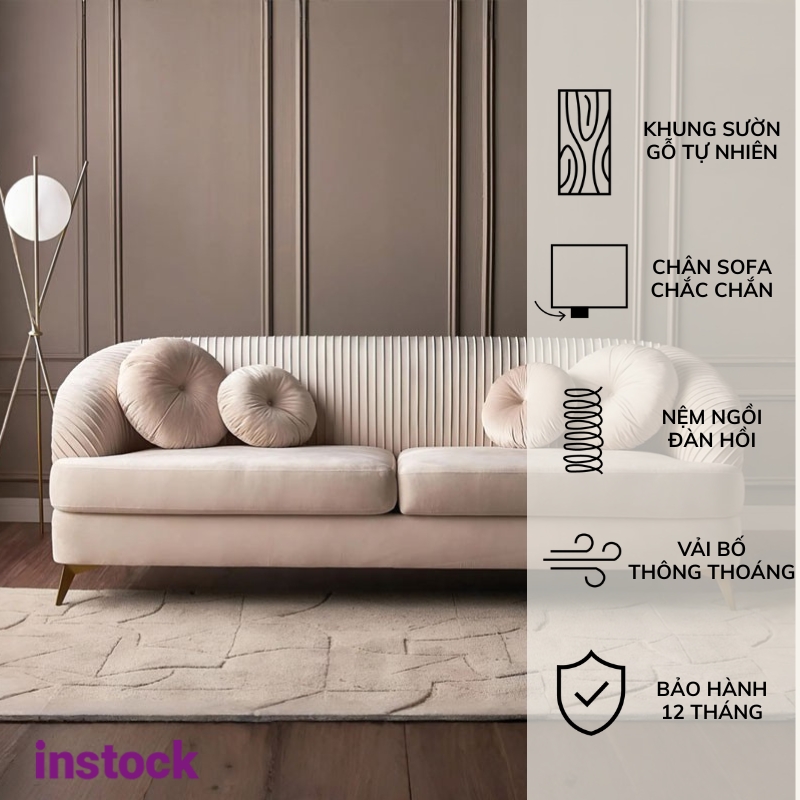 Sofa băng vải nhung Kimaro