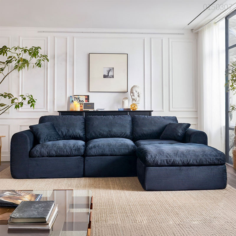 Sofa vải nhung chữ L Ciro