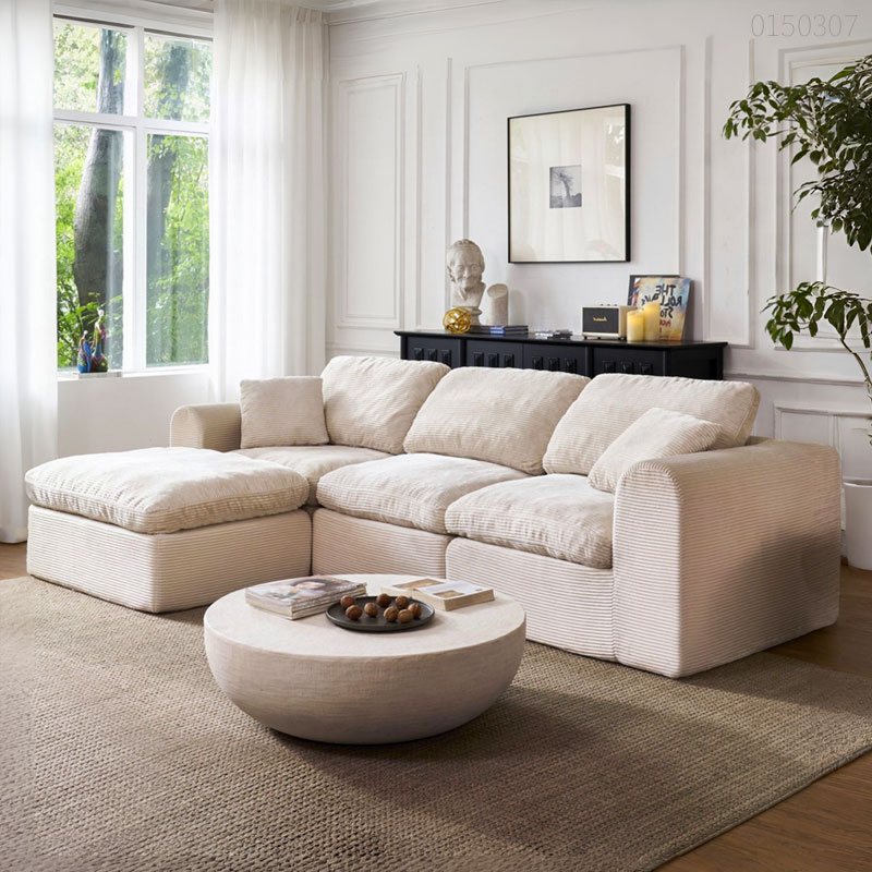 Sofa vải nhung chữ L Ciro