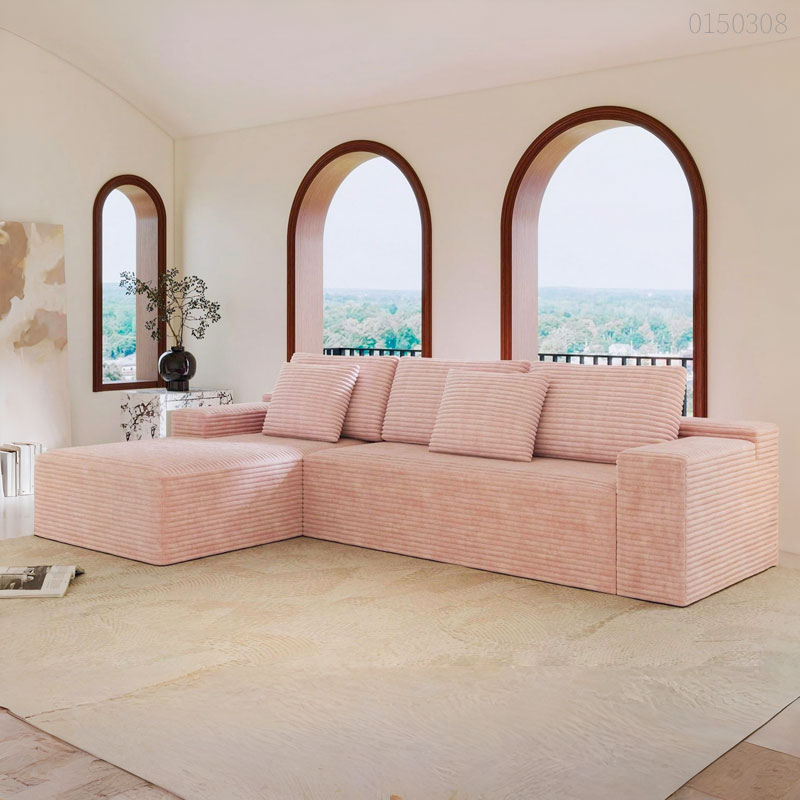 Sofa vải nhung chữ L Jakata