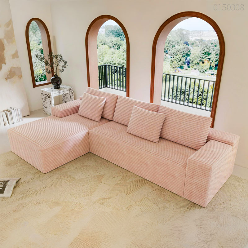 Sofa vải nhung chữ L Jakata