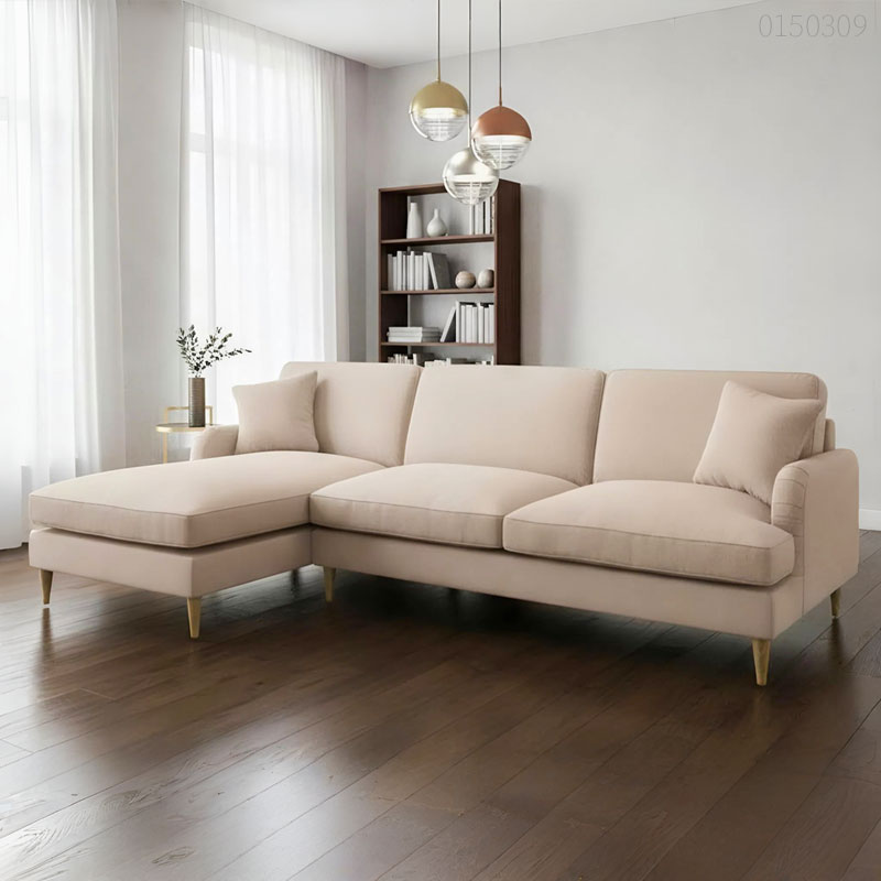 Sofa vải nhung chữ L Nippon
