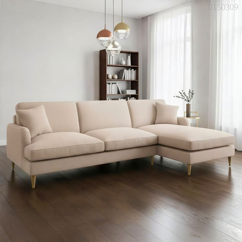 Sofa vải nhung chữ L Nippon