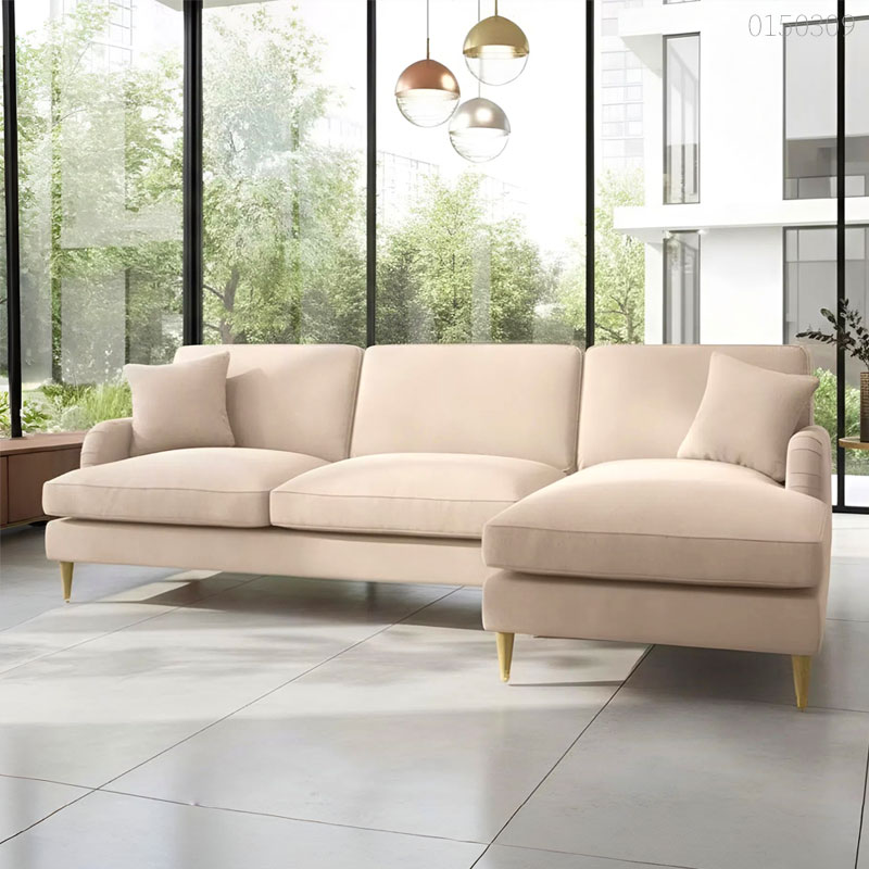 Sofa vải nhung chữ L Nippon