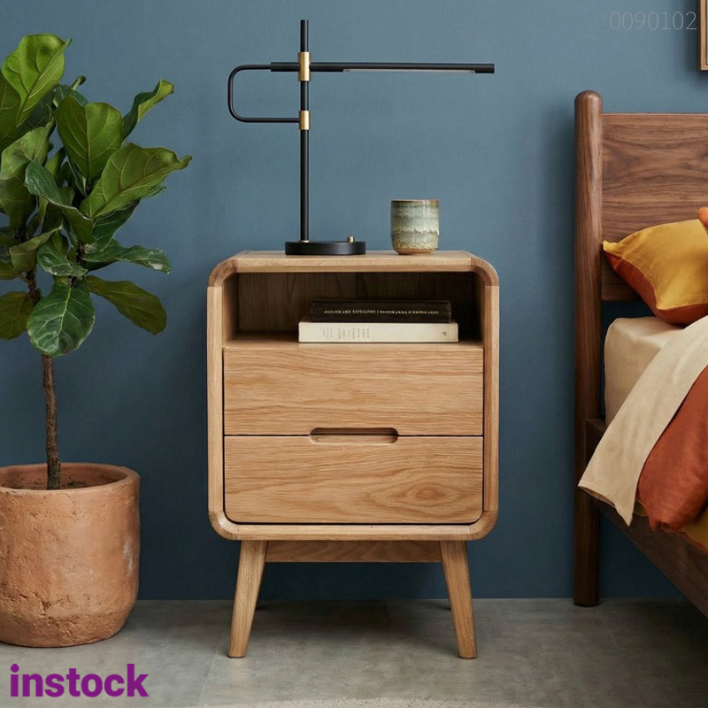 Tủ đầu giường gỗ sồi Milo