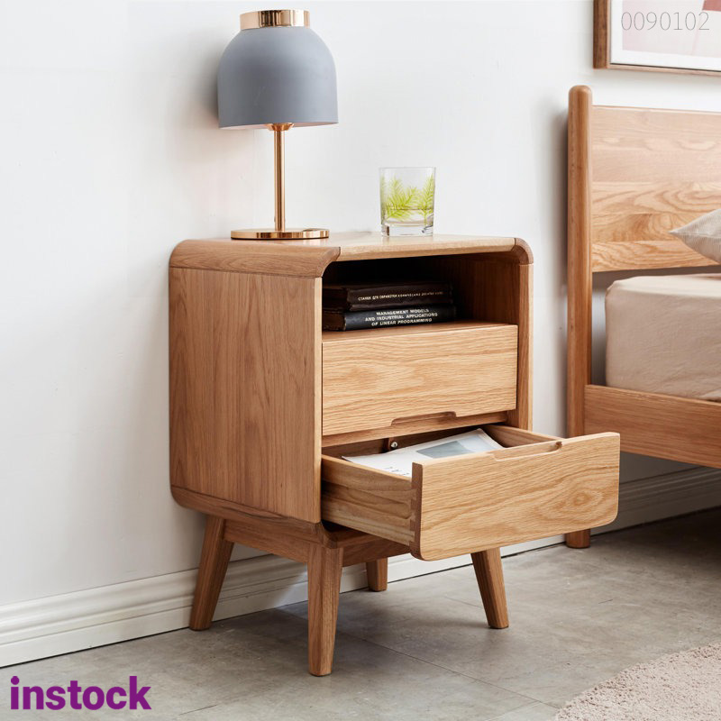 Tủ đầu giường gỗ sồi Milo