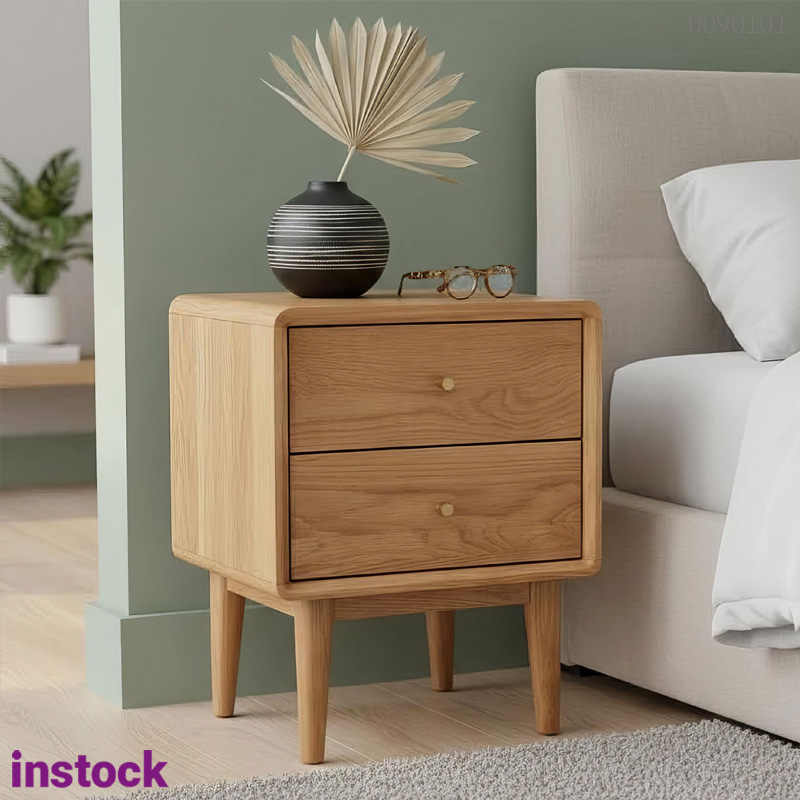 Tủ đầu giường gỗ sồi Mina