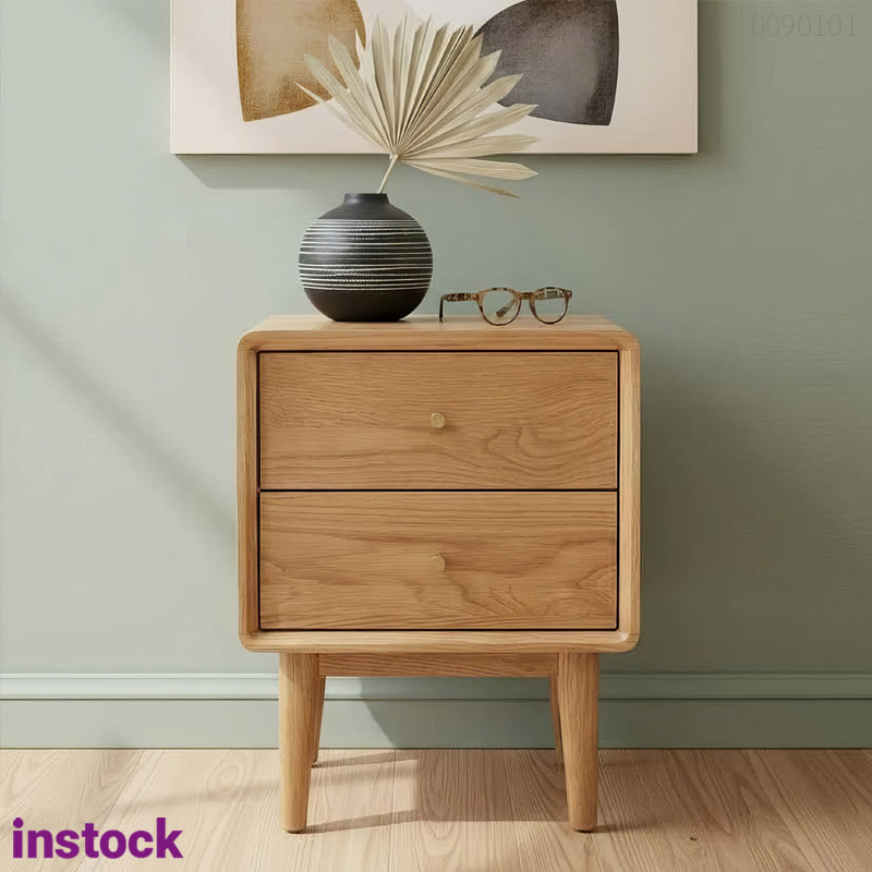 Tủ đầu giường gỗ sồi Mina