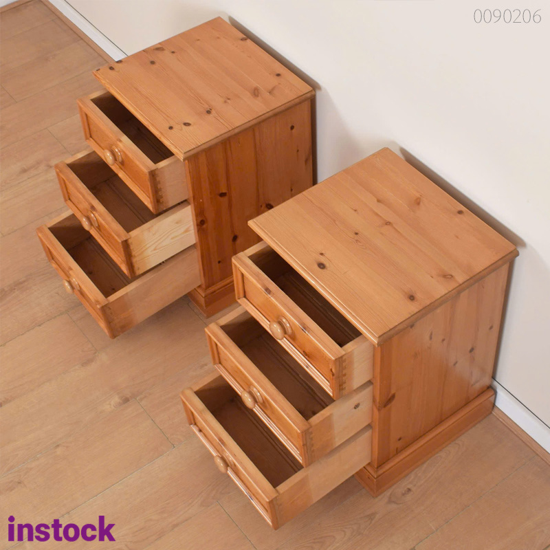 Tủ đầu giường gỗ thông Nofin