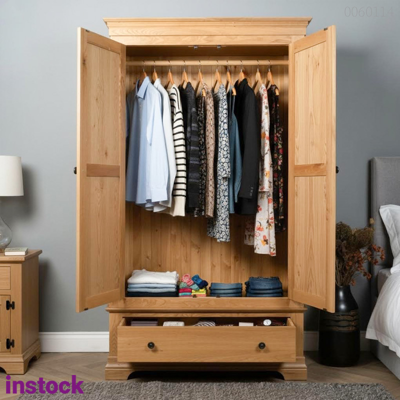 Tủ quần áo gỗ sồi Anna