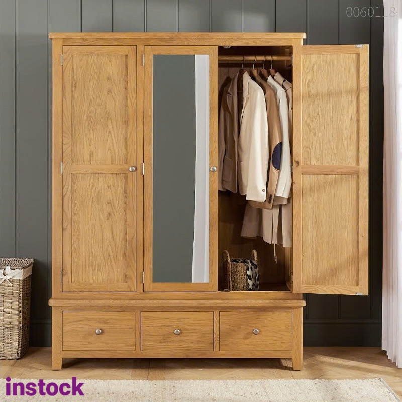 Tủ quần áo gỗ sồi Dora