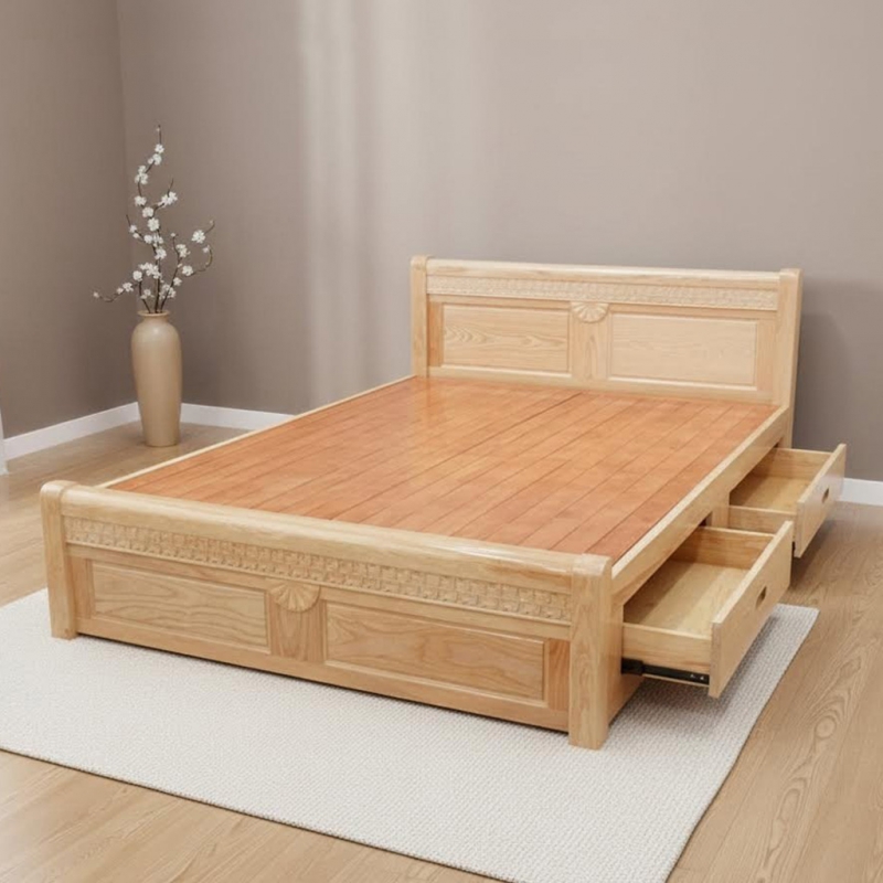 Giường ngủ gỗ sồi Solid