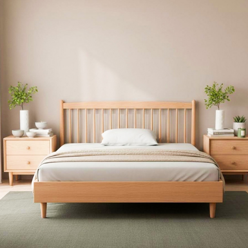 Giường ngủ gỗ sồi Zola